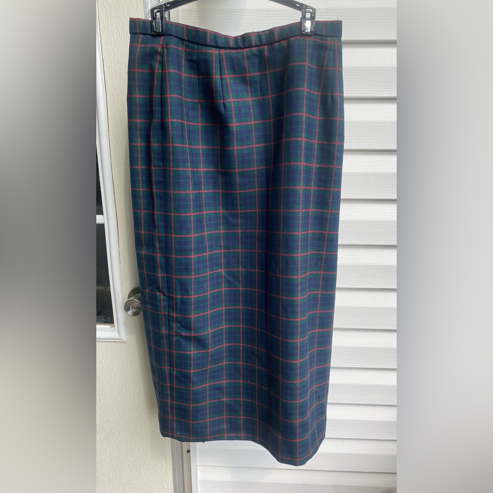 VTG Pendleton Wool Tartan Plaid Midi Skirt